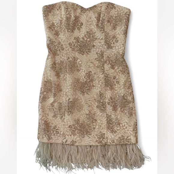 Mark + James for Badgley Mischka Strapless Blush Semi Dress NWT